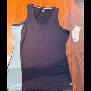 Alo Tank Navy w/Blue moisture wicking XL NWT